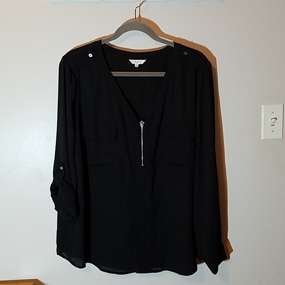 2x Candies Black Blouse with Zipper and Adjustable